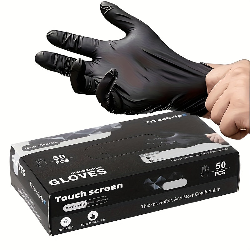 50pcs Black Disposable Nitrile Gloves for Dog Grooming