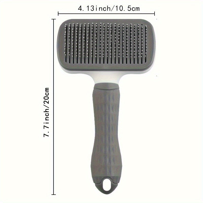 1pc Easy-Clean Dog Grooming Brush with One-Click Hair Removal