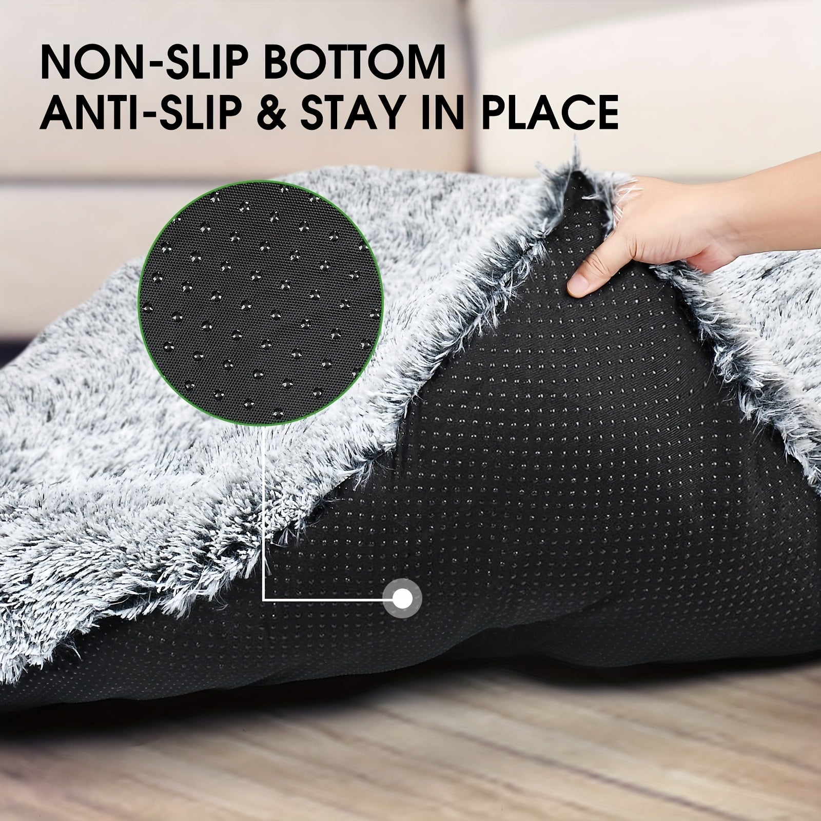 Dog Bed, Plush Soft Pet Mat Pad & Furniture, Washable Anti-Slip Dog Crate Bed