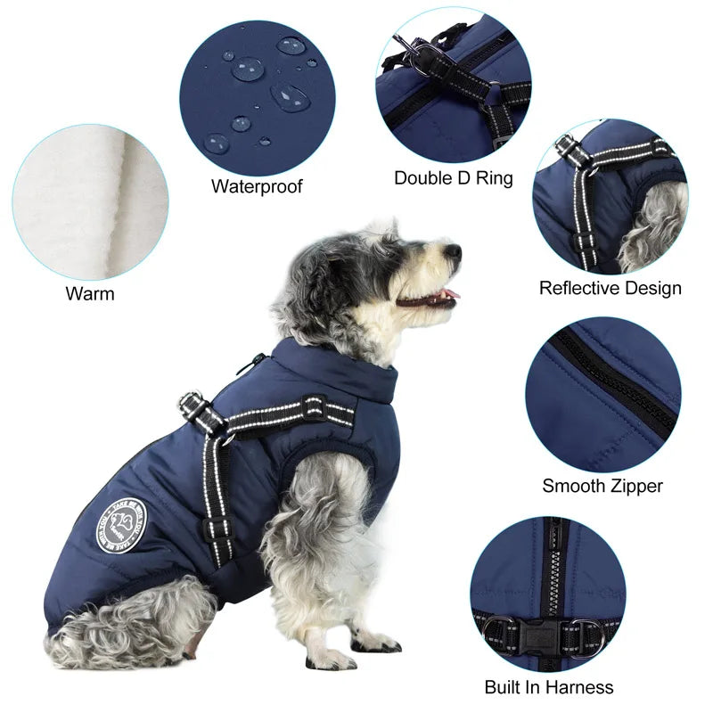 Winter Warm Dog Jacket Waterproof Dog Coat