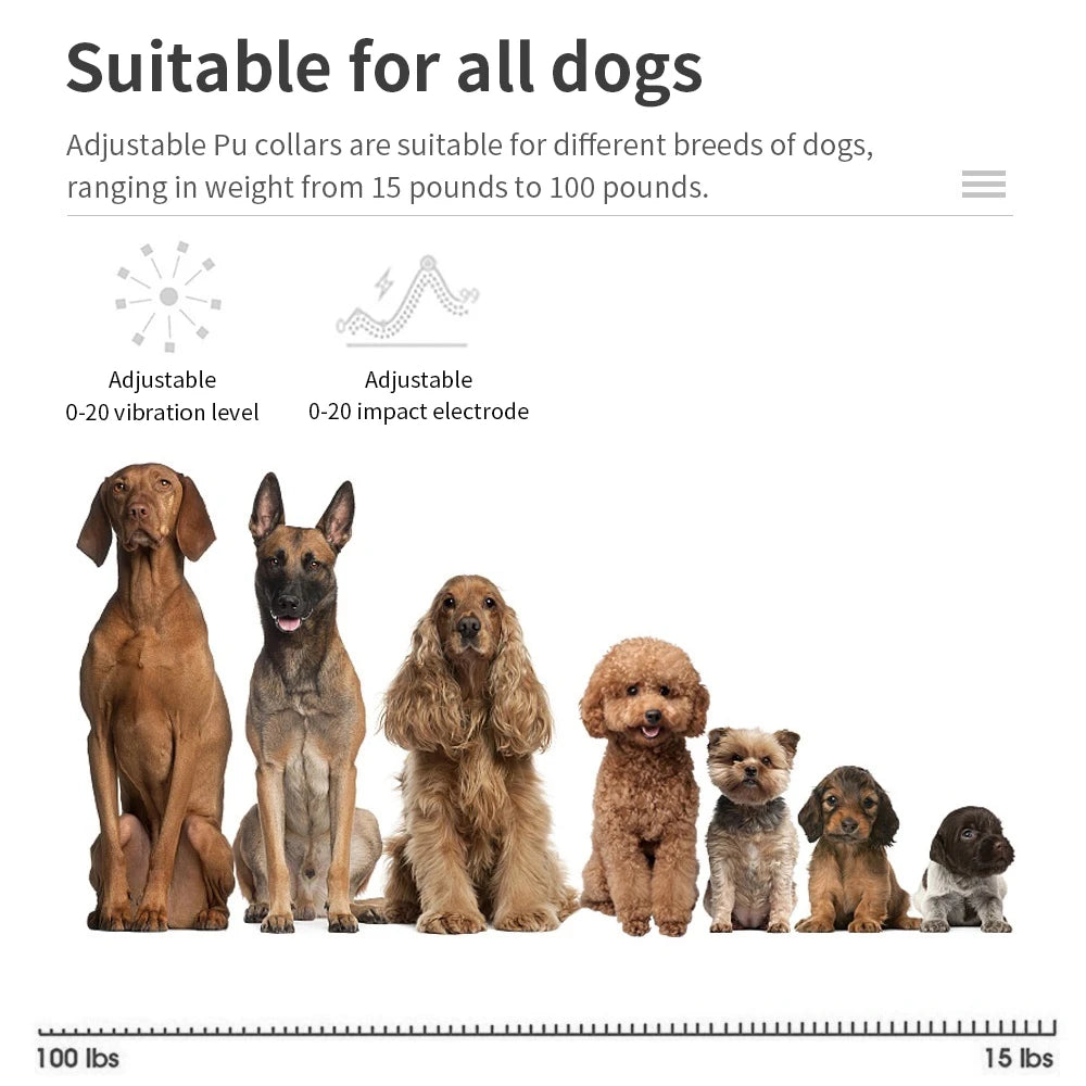 Dog Auto Anti-Bark Collar USB Rechargeable Training Collars Safety Static Shock