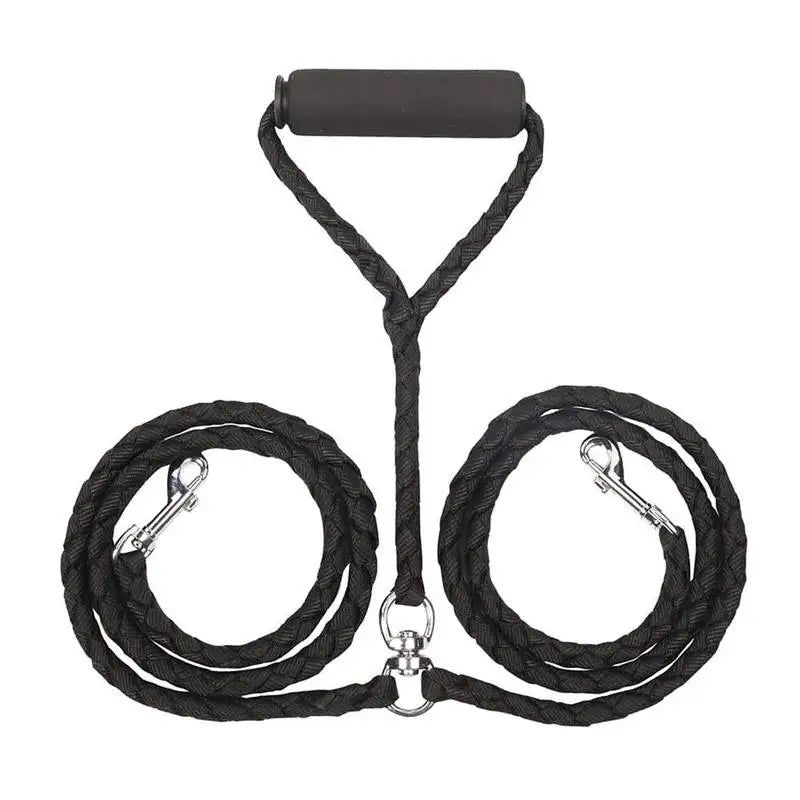 1.4m Dog Double Leash 2 Way Couplers Dog Leash Rope Elastic