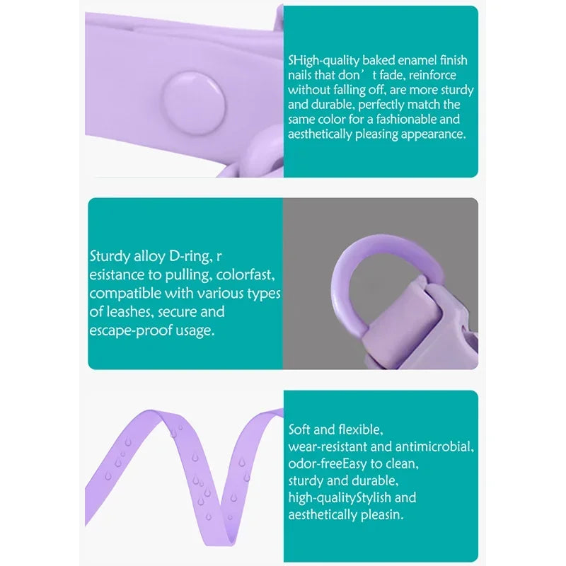 New Macaron Colored PVC Dog Collar Waterproof Dirt Resistant