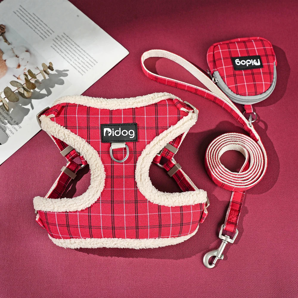 Dog Harness Leash Bag Set