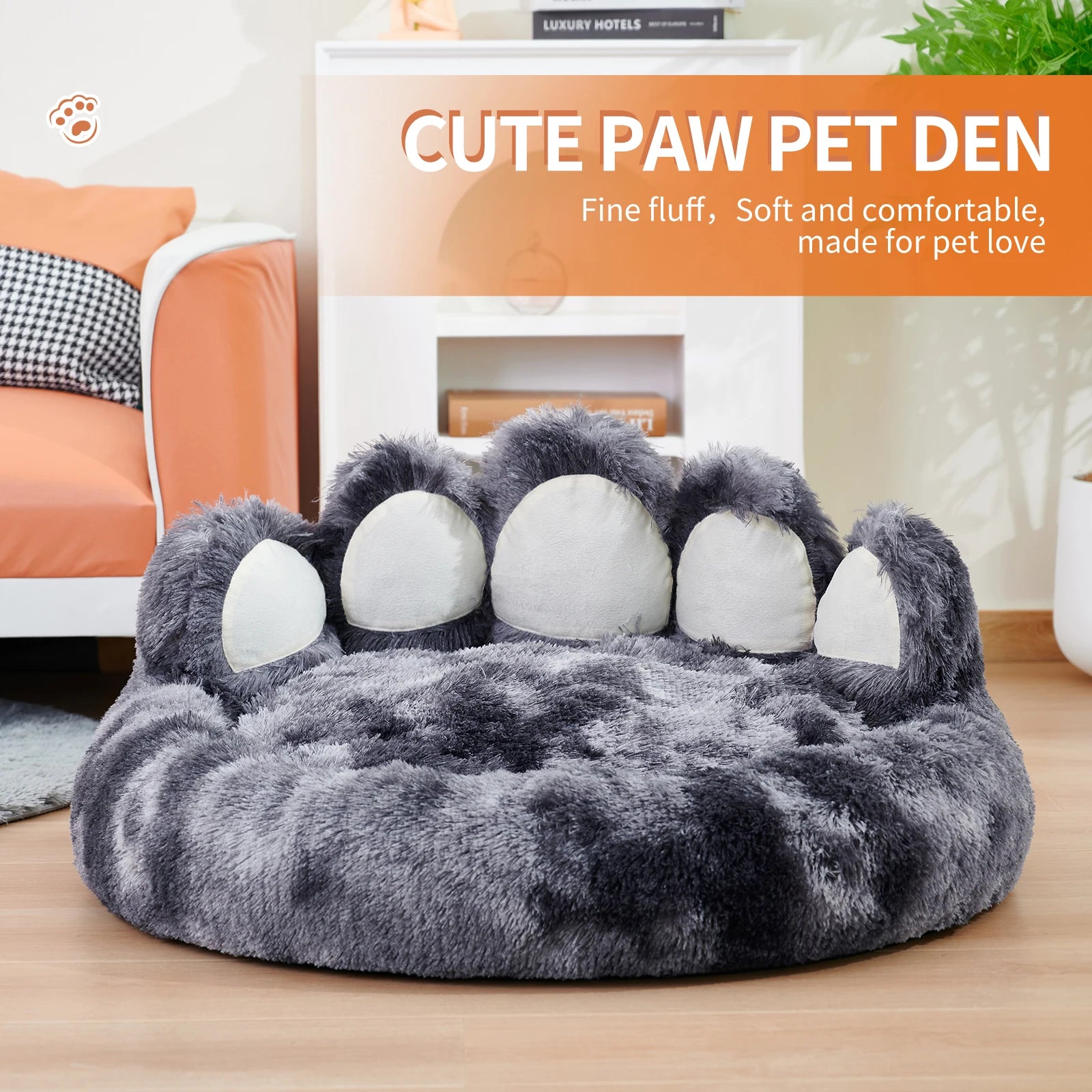 Cozy Comfy Pet Dog Bed Paw Shape Warm Dog Bed Cushion