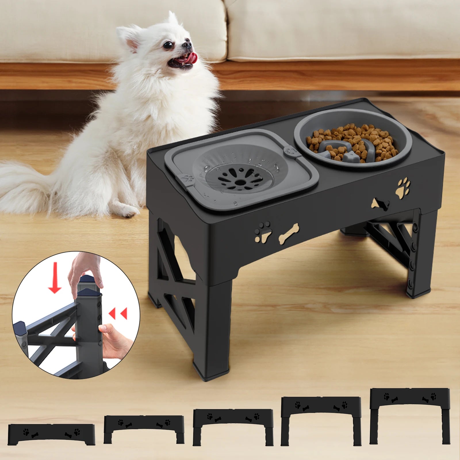Adjustable Height Pet Feeder Stand