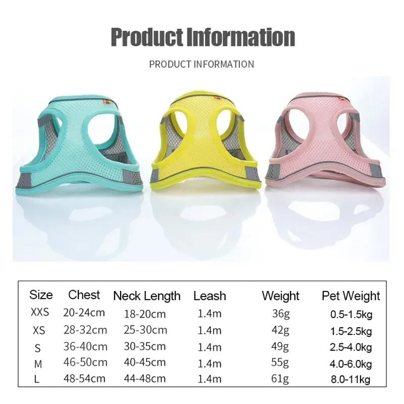 Dog Accessories Small Dog Collar Safety Vest Pet Chest Rope