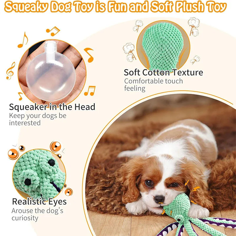 Large Squeaky Pet Dog Toy-Plush Dog Toys with Soft Fabric for Small Medium Large Dogs