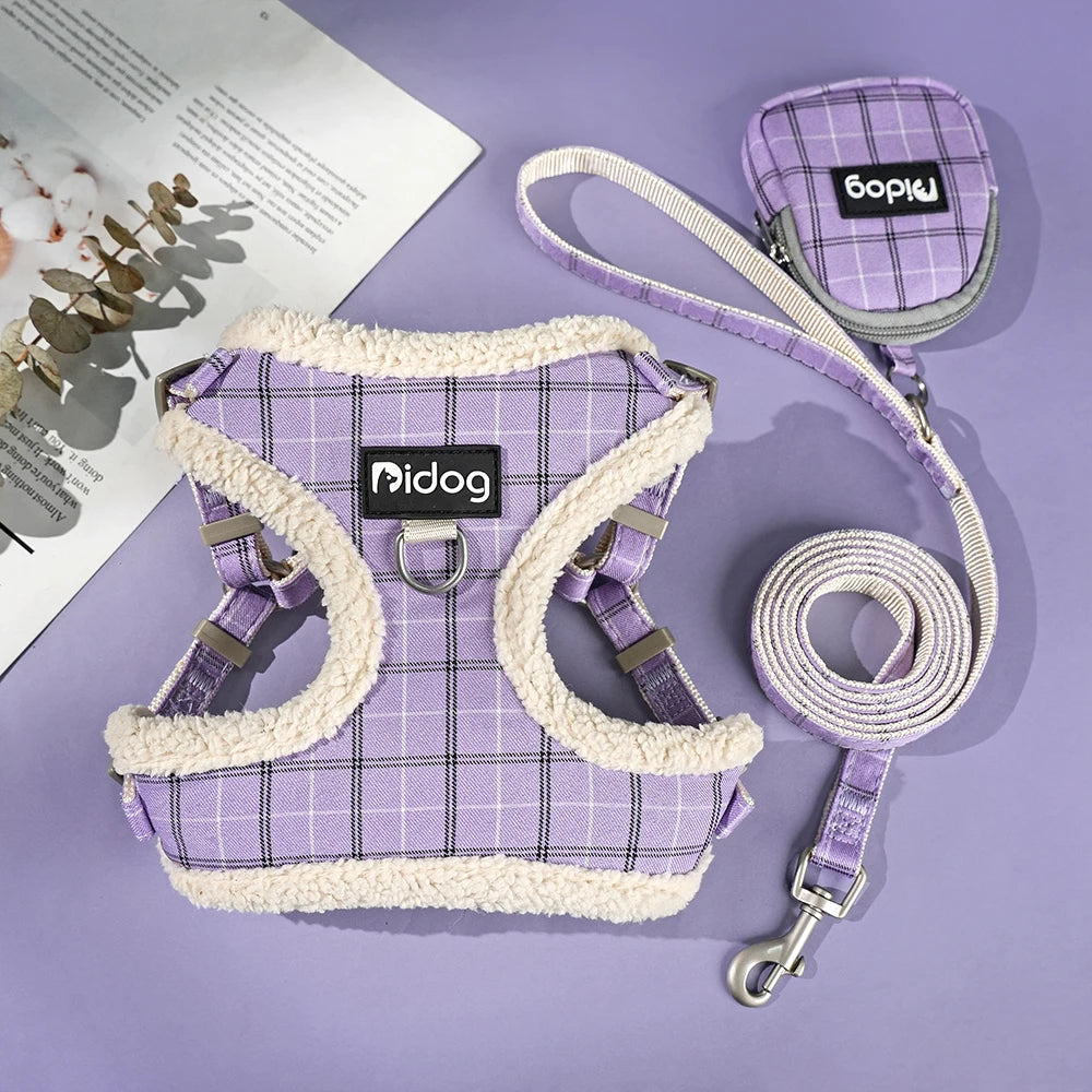 Dog Harness Leash Bag Set