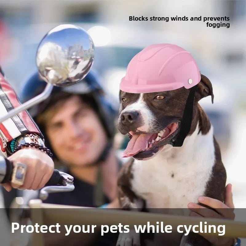 Puppy Motorcycle Helmet Adjustable Dog Safety Pet Headgear