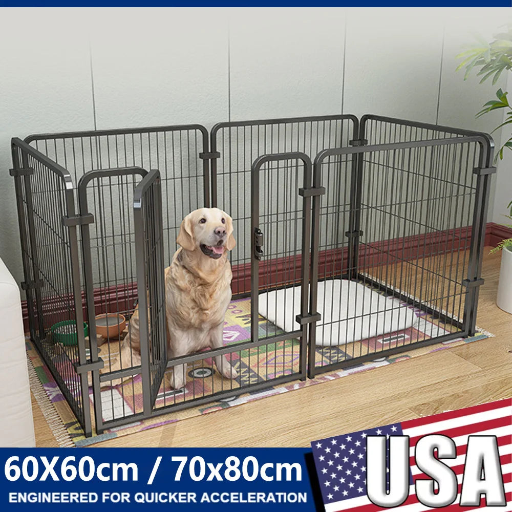 4/6 Panels Dog Fence Playpen Foldable Puppy Exercise Kennel Teddy Dog