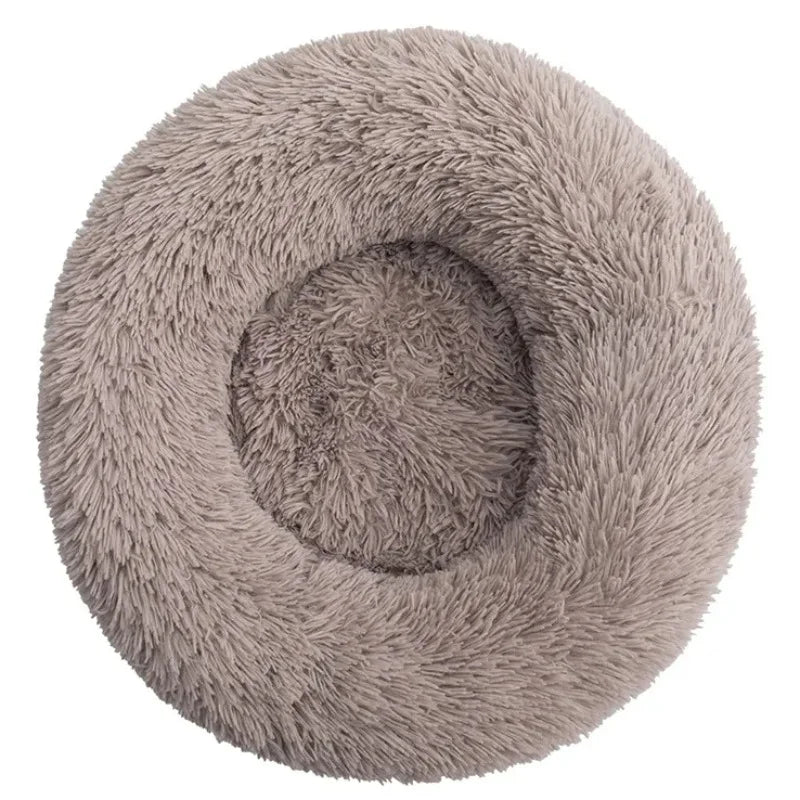 Round Pet Bed for Large Dog Bed Donut Long Plush Dog House Winter Warm Sleeping
