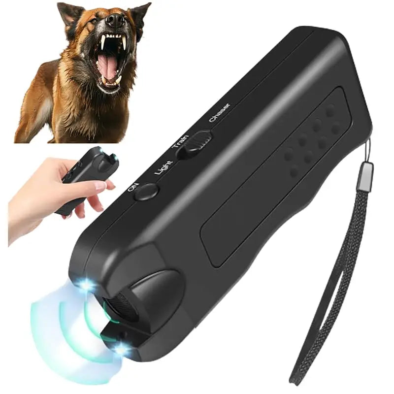 Dog Repeller Portable Ultrasonic Deterrent Handheld Anti-barking 3in1 Dog Training Device