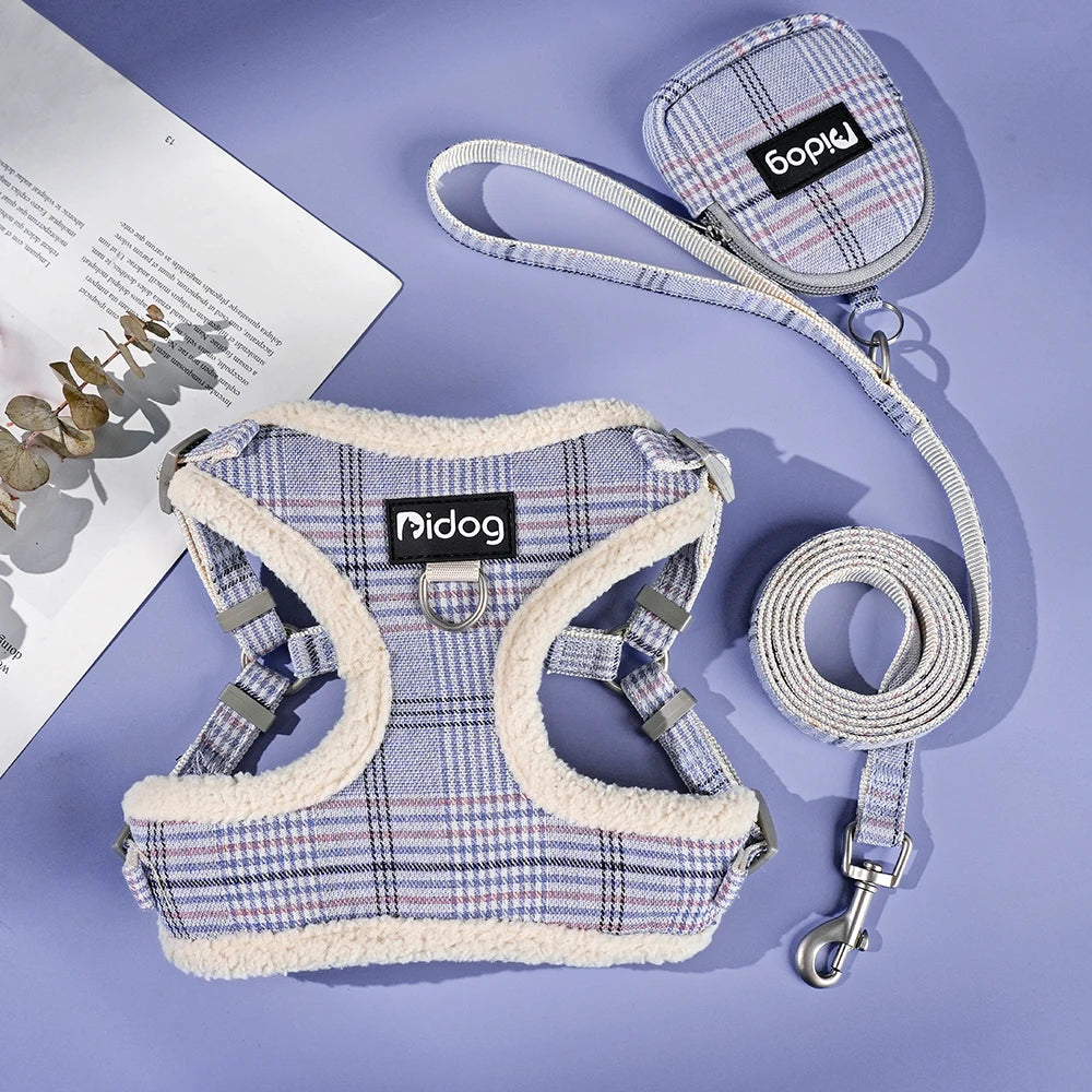 Dog Harness Leash Bag Set