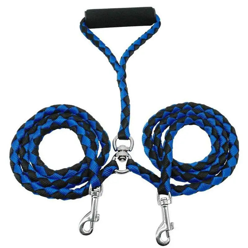 1.4m Dog Double Leash 2 Way Couplers Dog Leash Rope Elastic