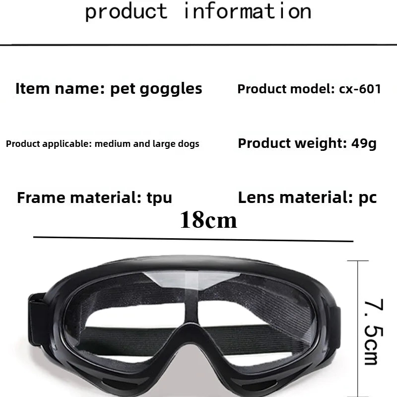 Dog Adjustable Dog Goggles Sunglasses Anti-UV Sun Glasses Eye Wear Protection