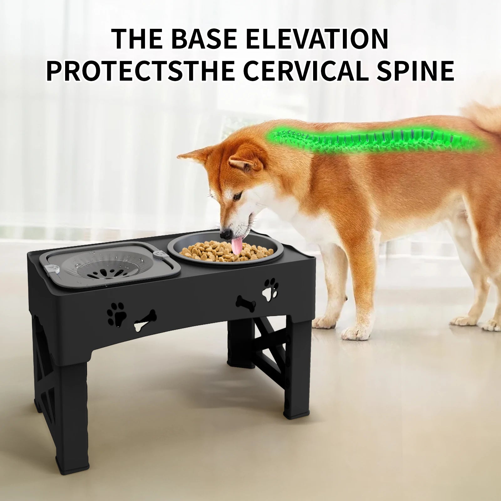 Adjustable Height Pet Feeder Stand