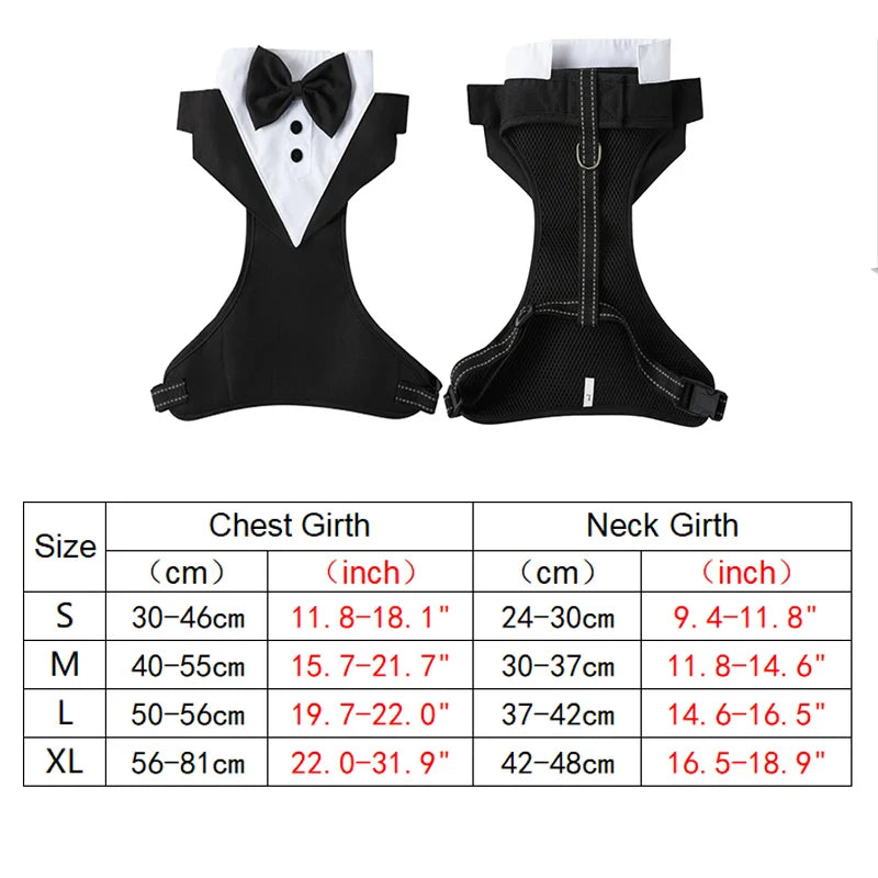 Dog Tuxedo for Wedding Outfit, Dog Suit and Tie Costumes for Birthday, Cosplay, Christmas Party,