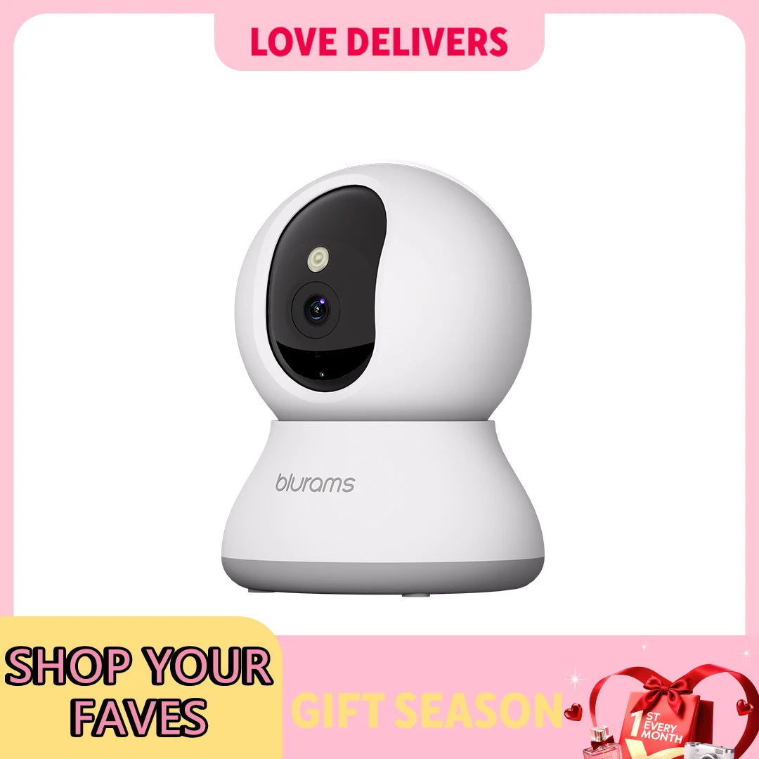 Pet Dog Camera 2K, 360° Indoor Security Camera, Dog Camera with Phone App