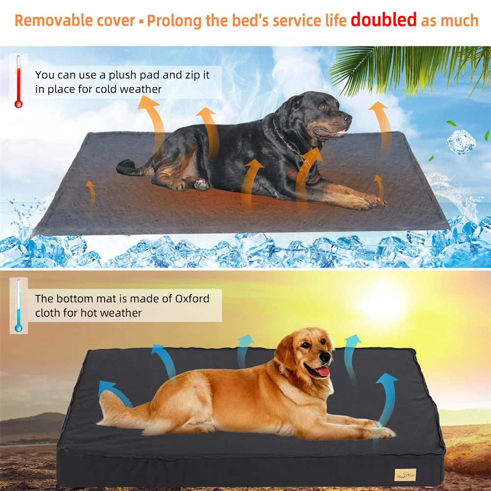 Large Orthopaedic 2 In 1 Pet Dog Bed Waterproof Cushion Pet Mattress