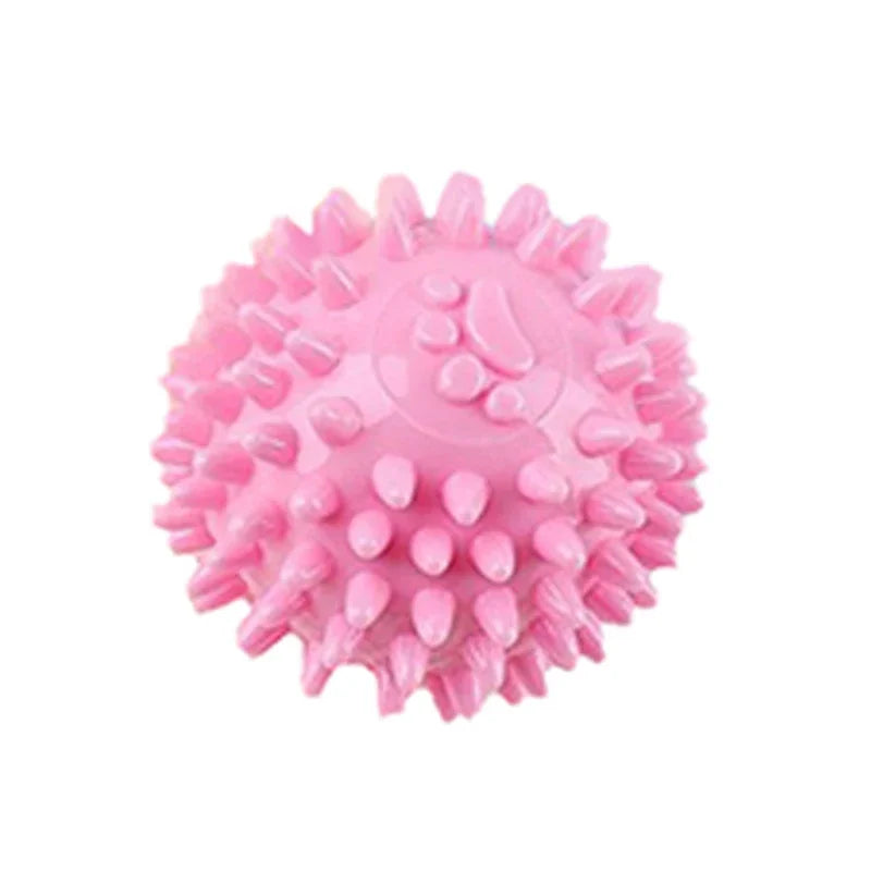 Dog Chew Toys for Cleaning Teeth Pink Soft Rubber Bone Funny Ball Interactive Donut