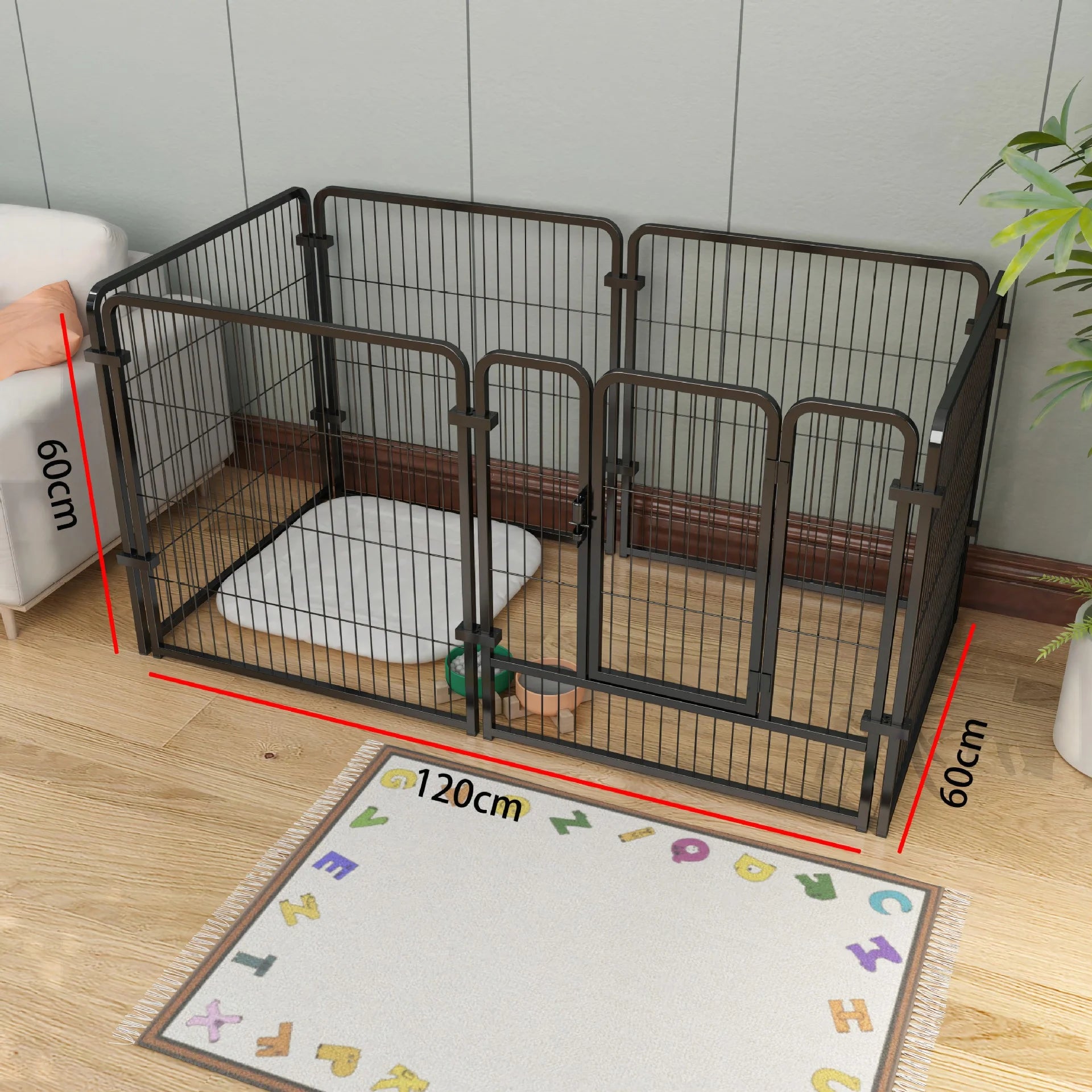 4/6 Panels Dog Fence Playpen Foldable Puppy Exercise Kennel Teddy Dog
