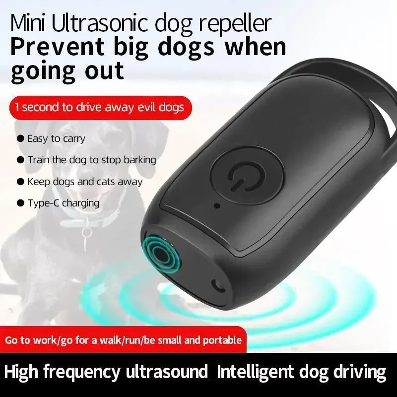 Portable Ultrasonic Dog Barking Control Trainer Long Distance USB Rechargeable with LED