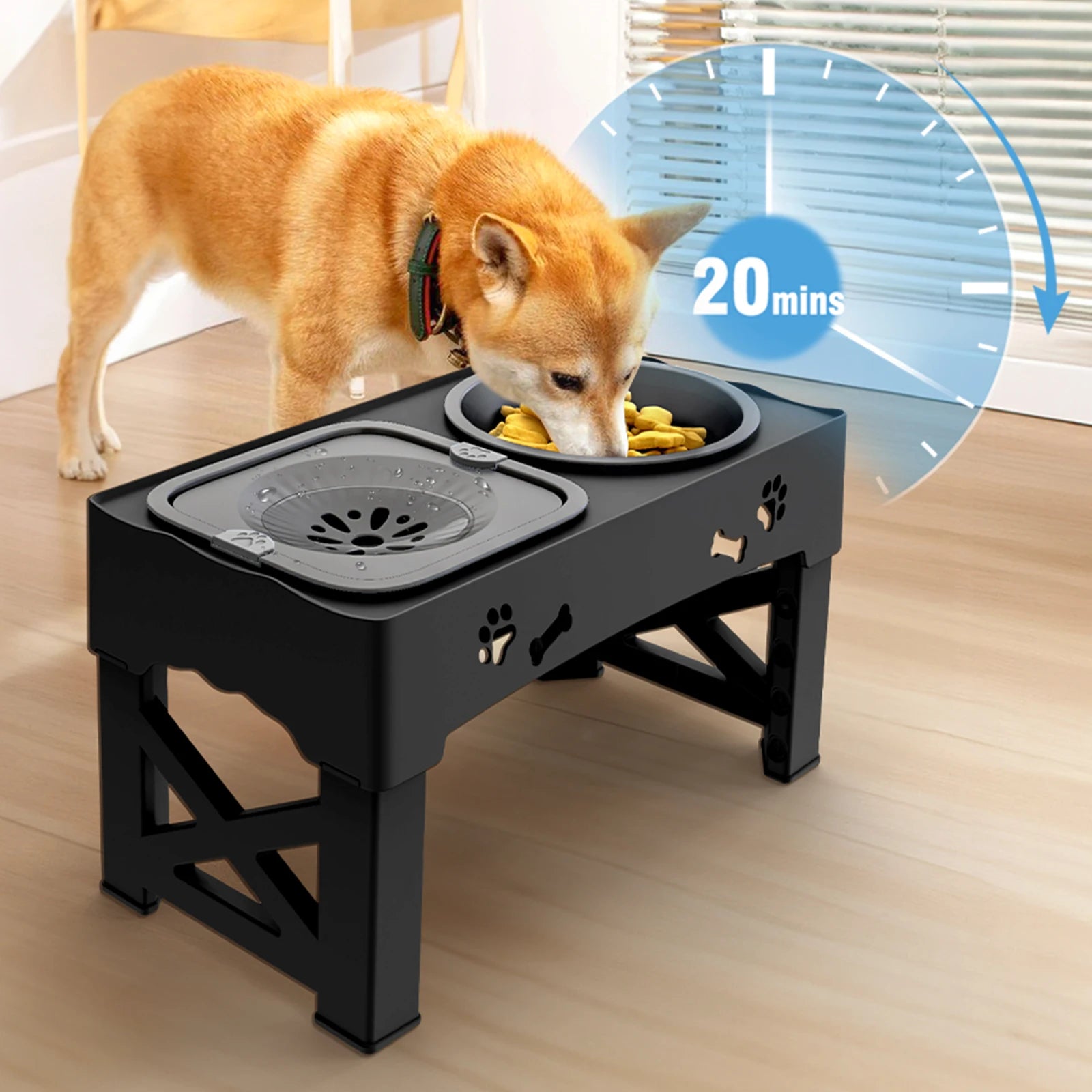 Adjustable Height Pet Feeder Stand