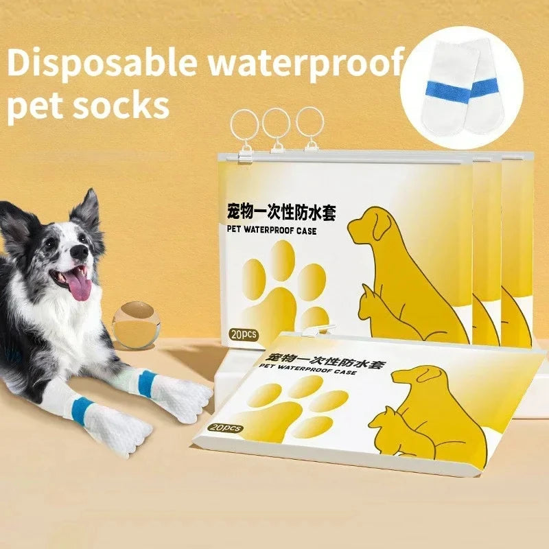 20PCS Disposable Pet Waterproof Foot Covers Dirt Proof Shoes Outdoor Dog Walking Anti Fouling