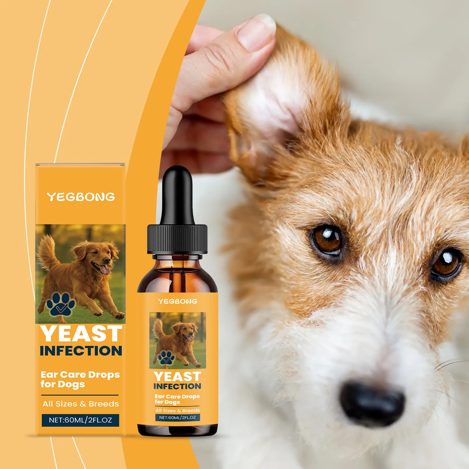 Dog Ear Care Drops Relieve Itching Dandruff Reduce Odor Anti-Fungals Earwax Remover