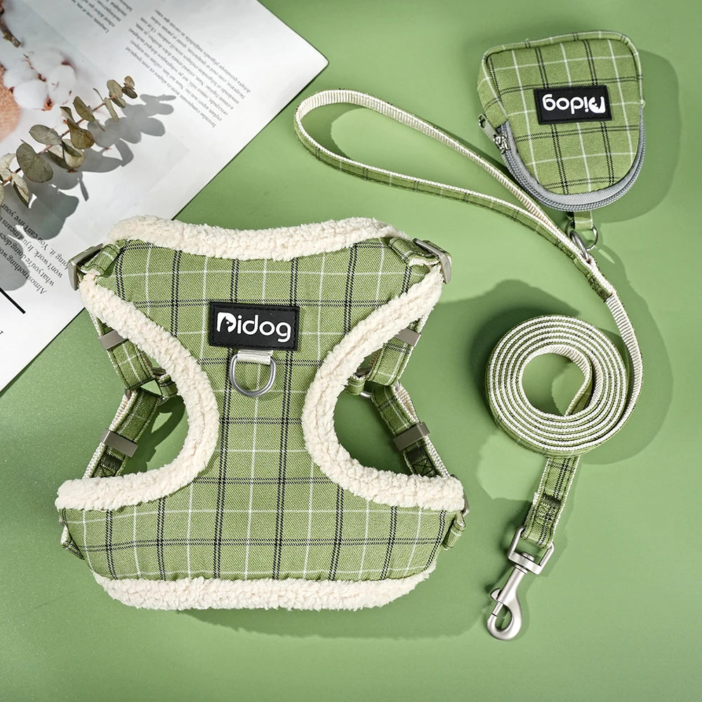 Dog Harness Leash Bag Set
