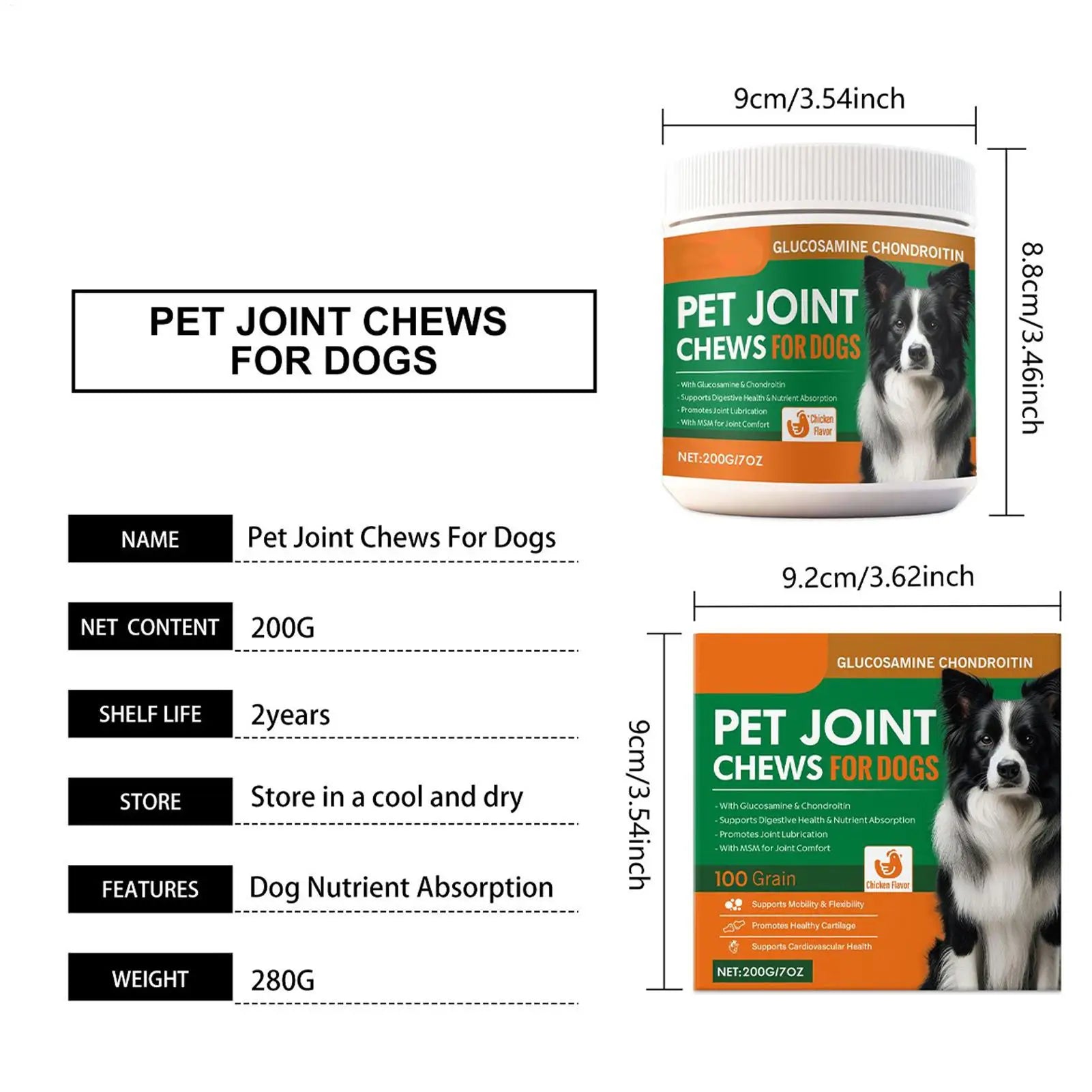 Joint Supplement for Dogs Chewable Pill 100-piece Dog Hip & Joint Care