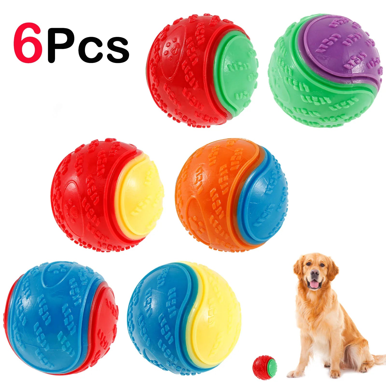 Squeaky Dog Ball Toy Set