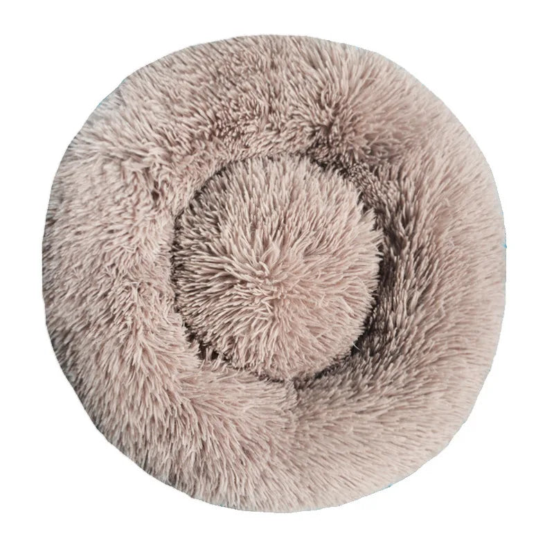 Round Pet Bed for Large Dog Bed Donut Long Plush Dog House Winter Warm Sleeping