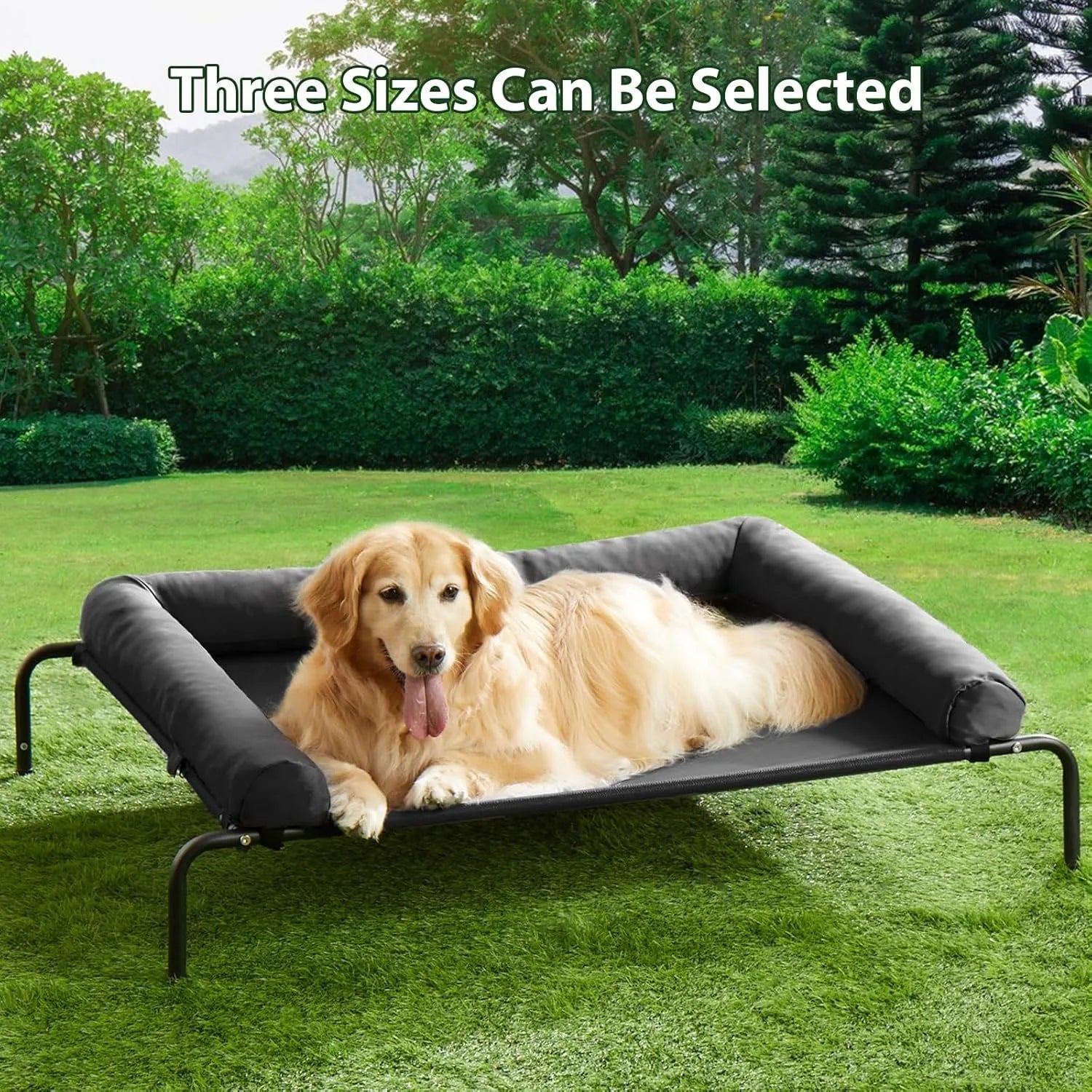 Large Elevated Cooling Dog Bed Portable Anti-Chewing Outdoor Kennel