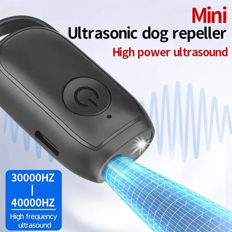 Portable Ultrasonic Dog Barking Control Trainer Long Distance USB Rechargeable with LED
