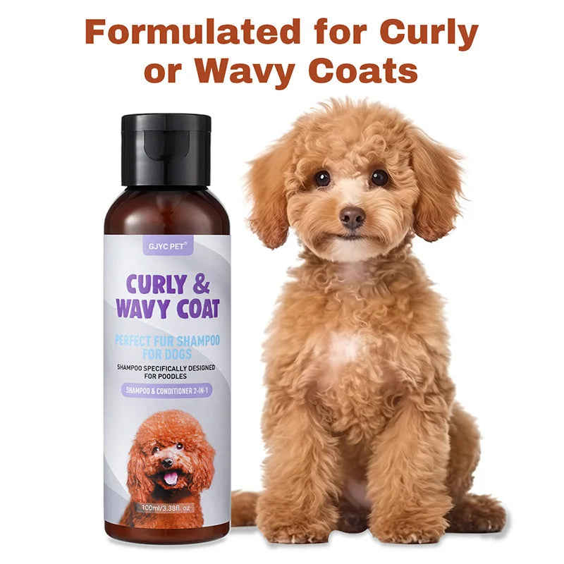 100ml Pet Shampoo for Poodles - Long-Lasting Deodorizing for Light Shedding Dogs - Perfect for Maintaining Soft Coats