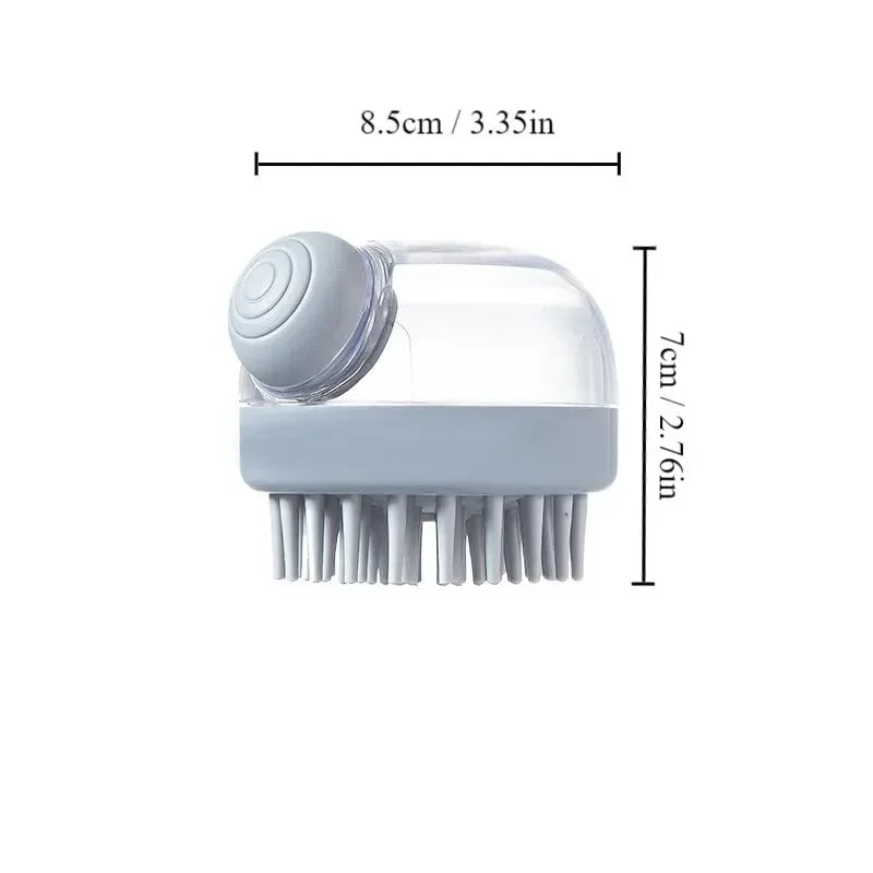 Dog Shower Brush Pet Dog Grooming Massage Bath Cleaning Brush with Shampoo Dispenser