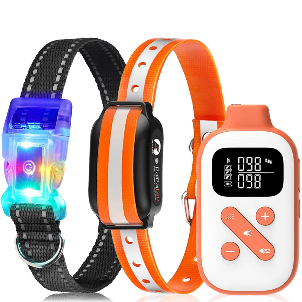 PaiPaitek 3300ft Dog Vibrating Collar,IPX7 Waterproof Dog Training Collar with Remote+LED
