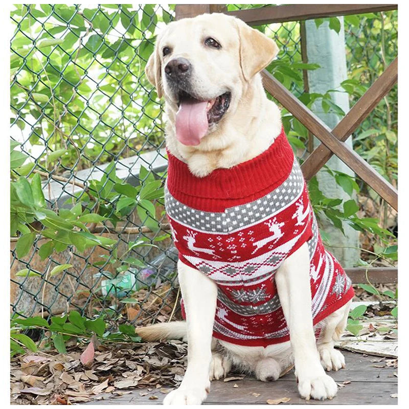 Dog Reindeer Sweater Pet Winter Knitwear Clothes Warm Turtleneck Sweater