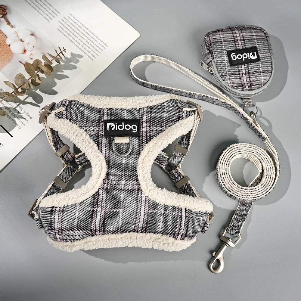 Dog Harness Leash Bag Set