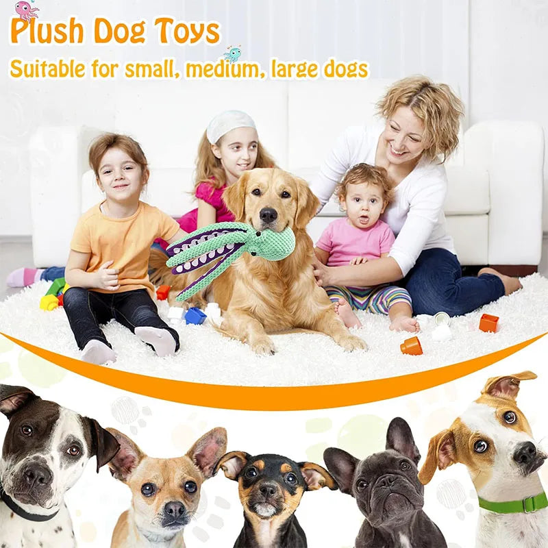Large Squeaky Pet Dog Toy-Plush Dog Toys with Soft Fabric for Small Medium Large Dogs