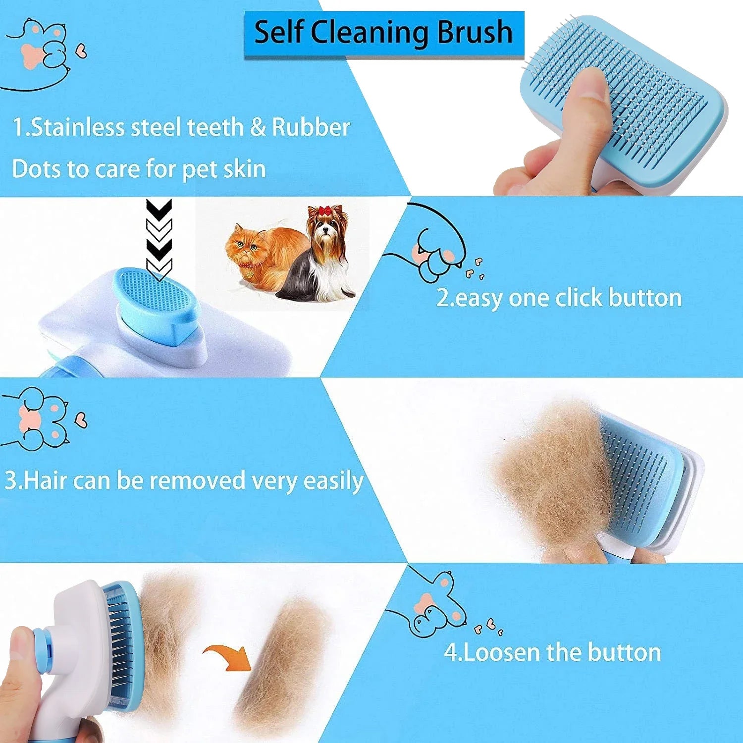 Dog Hair Remover Brush Dog Hair Grooming And Care Comb For Long Hair
