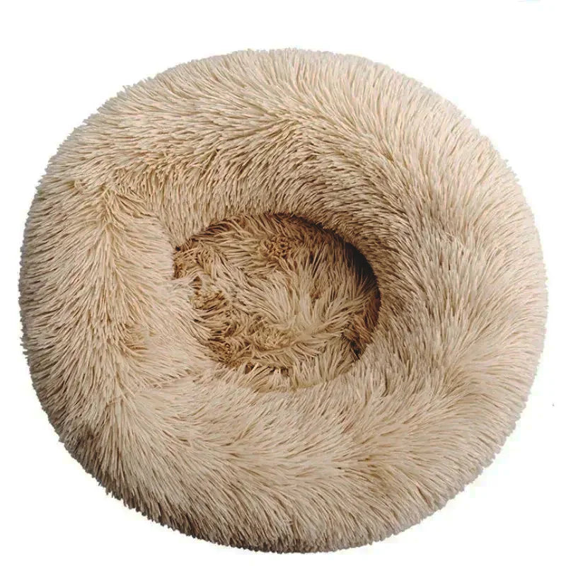 Round Pet Bed for Large Dog Bed Donut Long Plush Dog House Winter Warm Sleeping