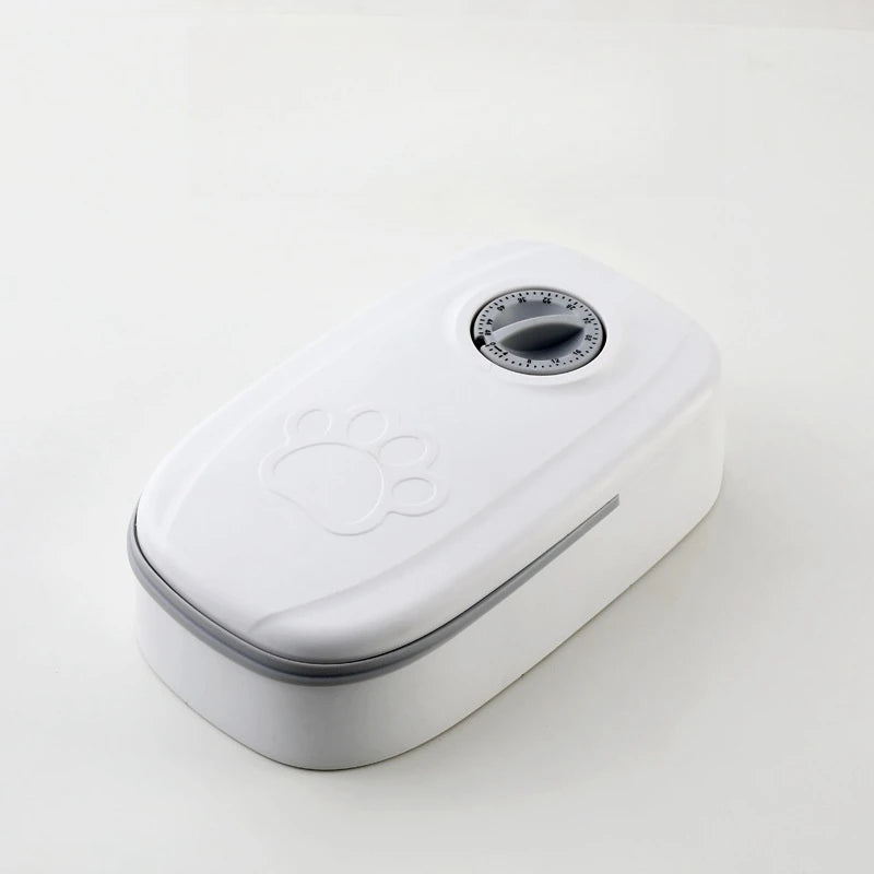Dog Automatic Feeder Timed Quantification Separate Bowls for Dry Wet Feeding
