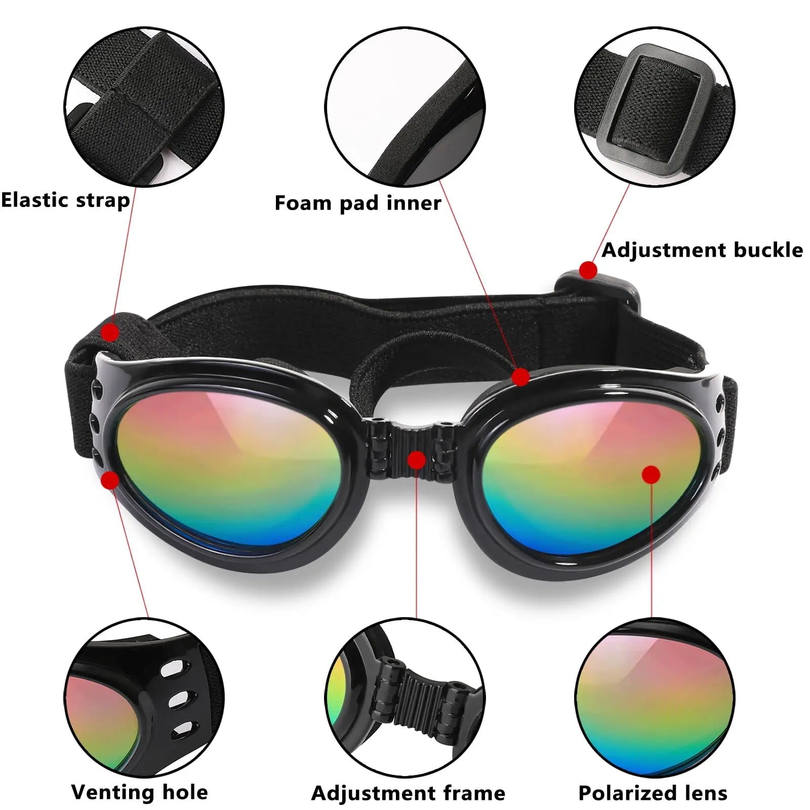 Dog Sunglasses Dog Goggles UV Wind Dust Fog Protection Pet Glasses Eye Wear
