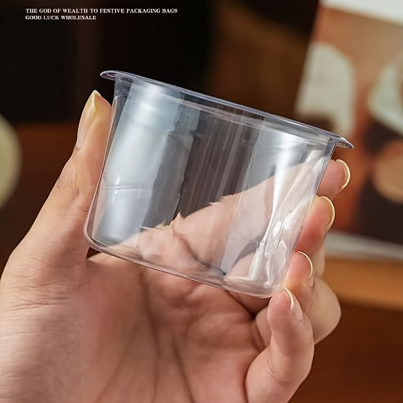 50set Circular Dog Transparent Packaging Box with Lid And Spoon Set