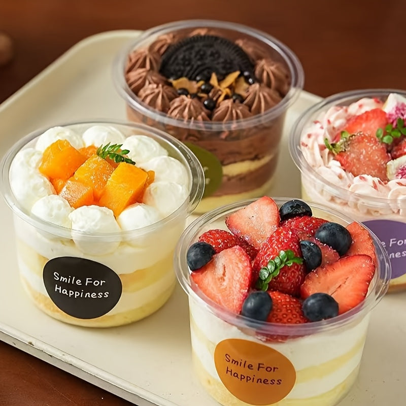 50set Circular Dog Transparent Packaging Box with Lid And Spoon Set