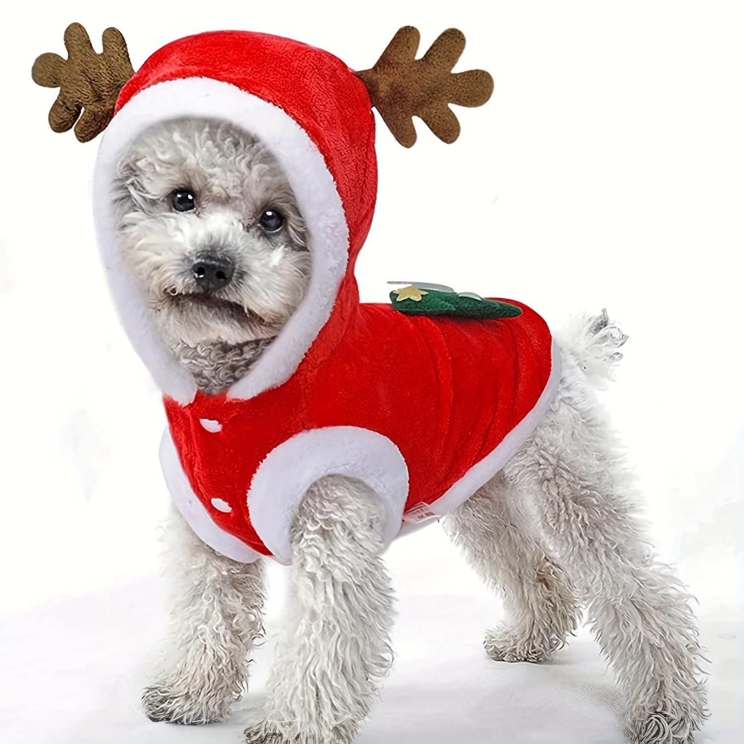 Festive Pet Dog Christmas Costumes - Santa Claus Dog Suit with Cap and Hoodies