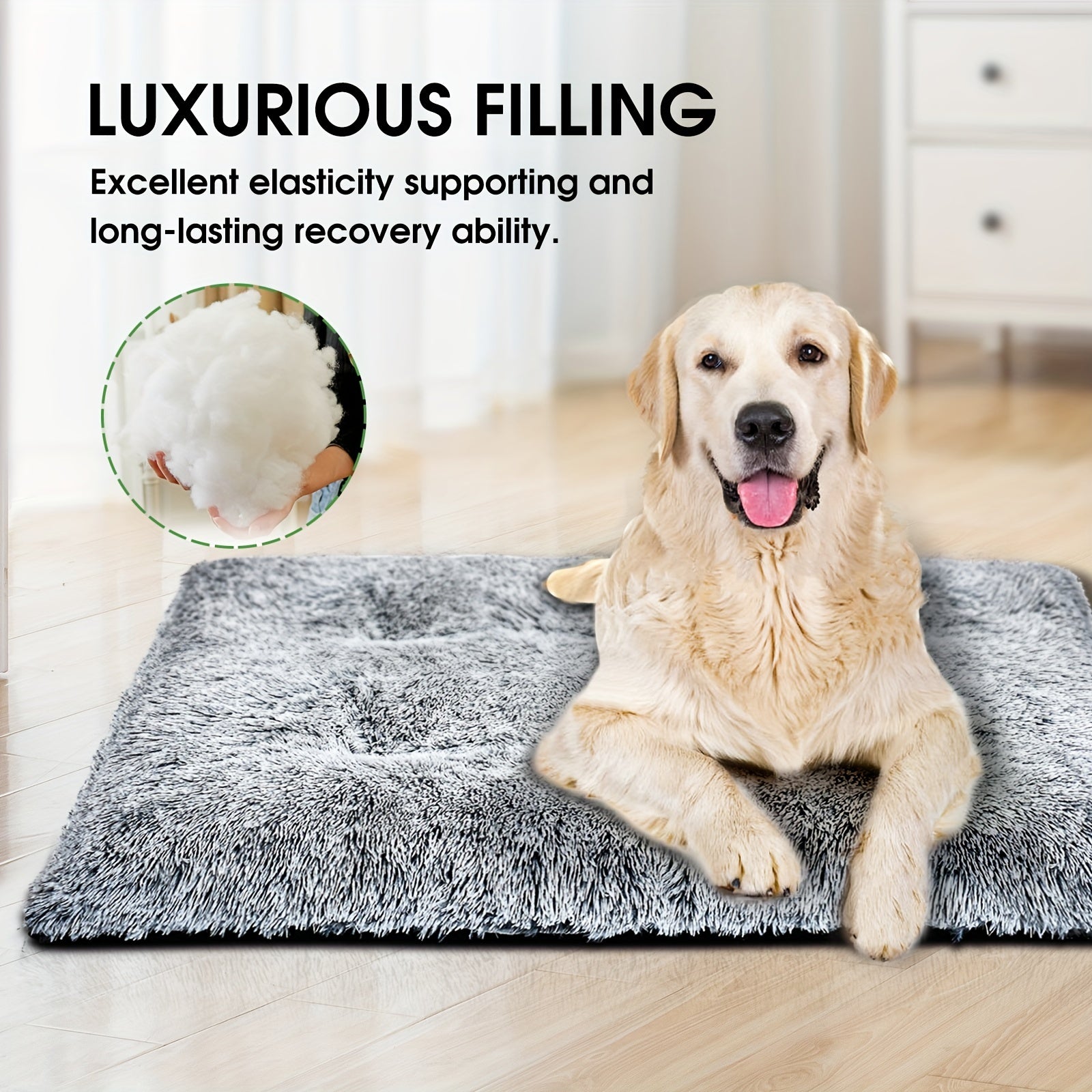 Dog Bed, Plush Soft Pet Mat Pad & Furniture, Washable Anti-Slip Dog Crate Bed